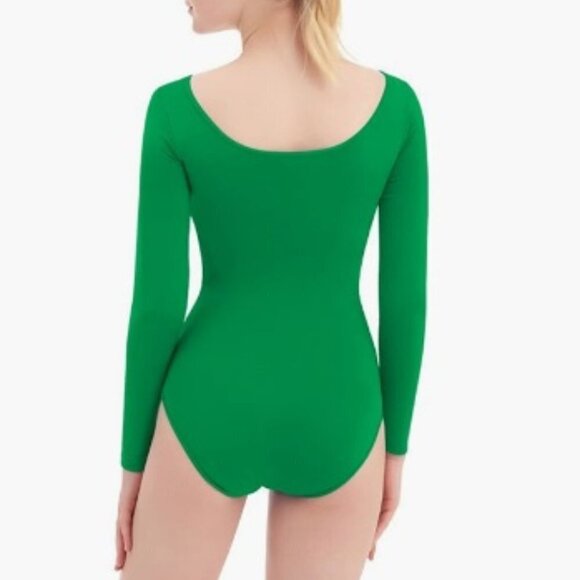 Women's Scoop Neck Spandex Long Sleeve Leotard, XS - Picture 4 of 6